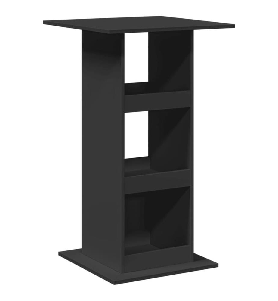 Table de bar avec rangement noir 60x60x102 cm bois d'ingénierie