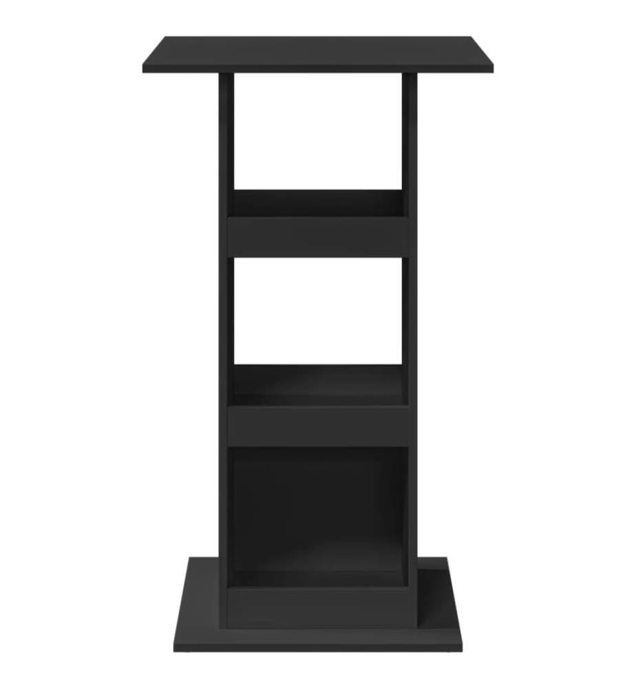 Table de bar avec rangement noir 60x60x102 cm bois d'ingénierie