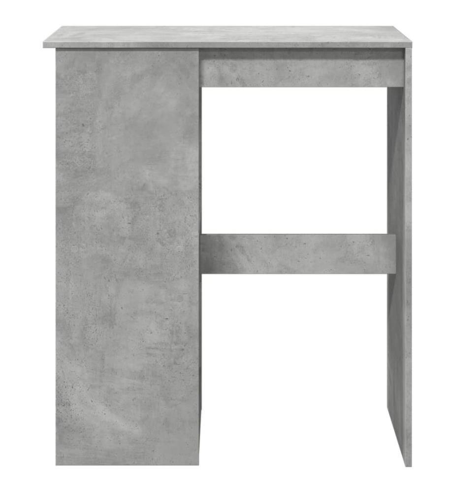 Table de bar avec étagères gris béton bois d'ingénierie