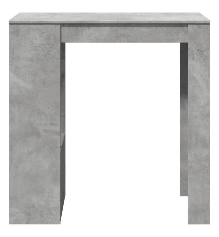 Table de bar avec étagères gris béton bois d'ingénierie