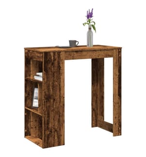 Table de bar avec étagères vieux bois bois d'ingénierie