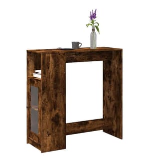 Table de bar avec étagères chêne fumé bois d'ingénierie
