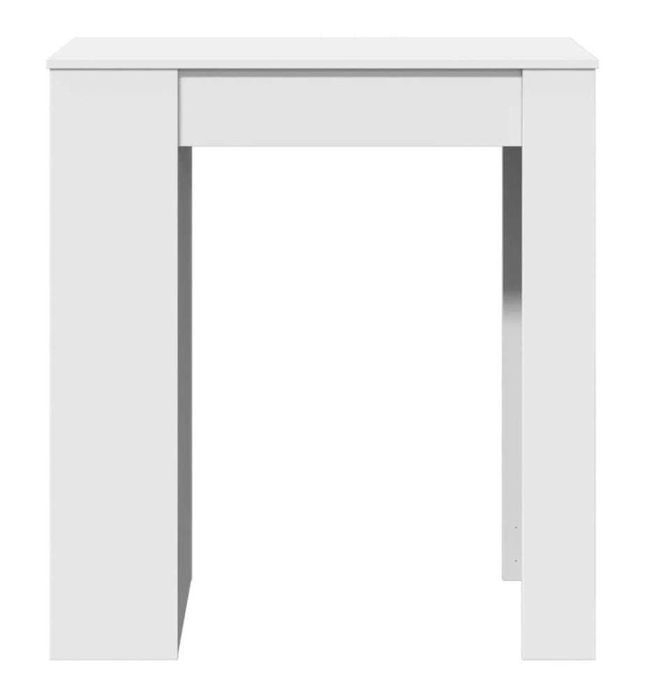 Table de bar avec étagères blanc bois d'ingénierie