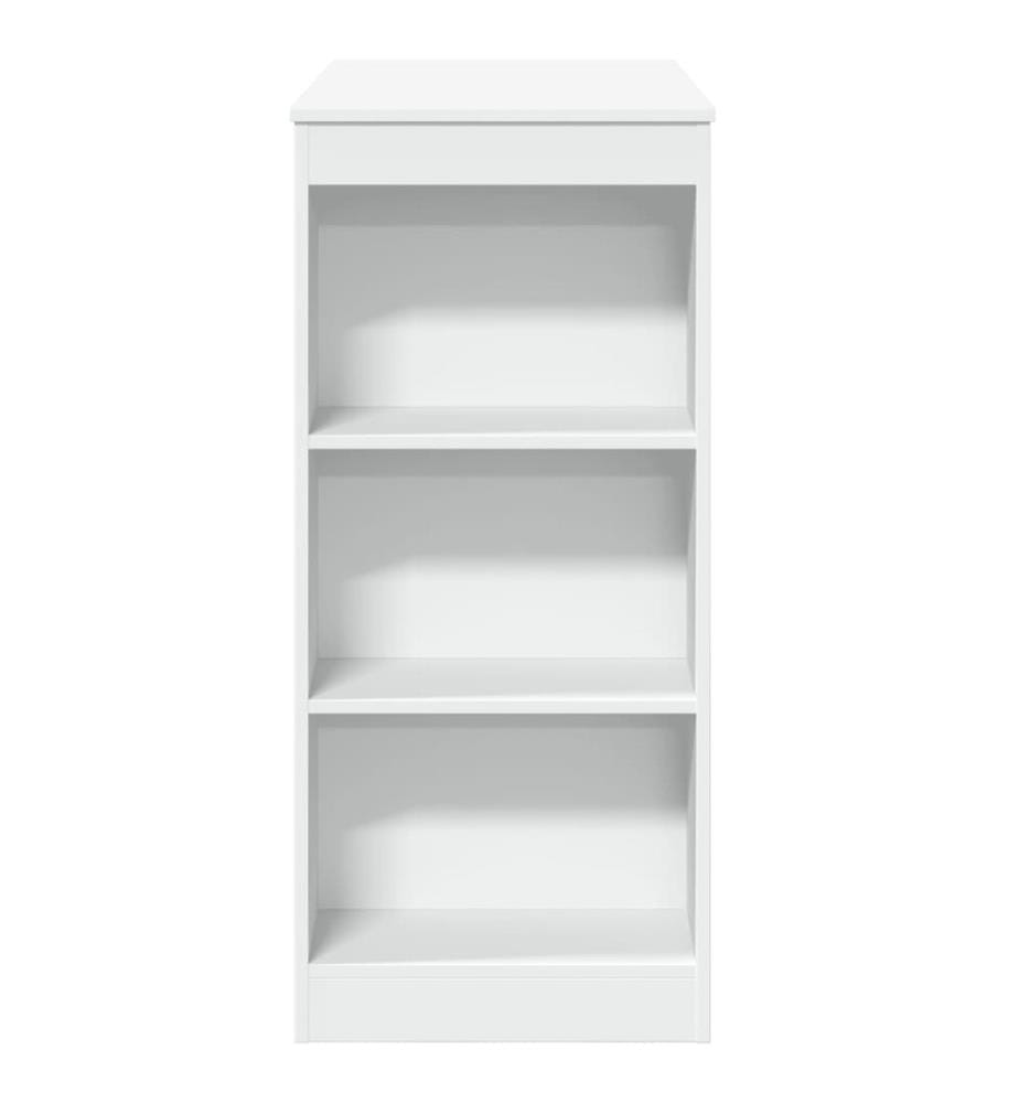 Table de bar avec étagères blanc bois d'ingénierie