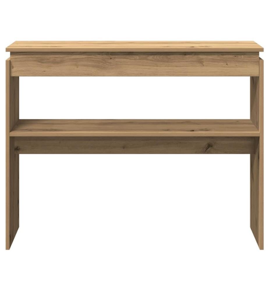 Table console chêne artisanal 102x30x80 cm bois d'ingénierie