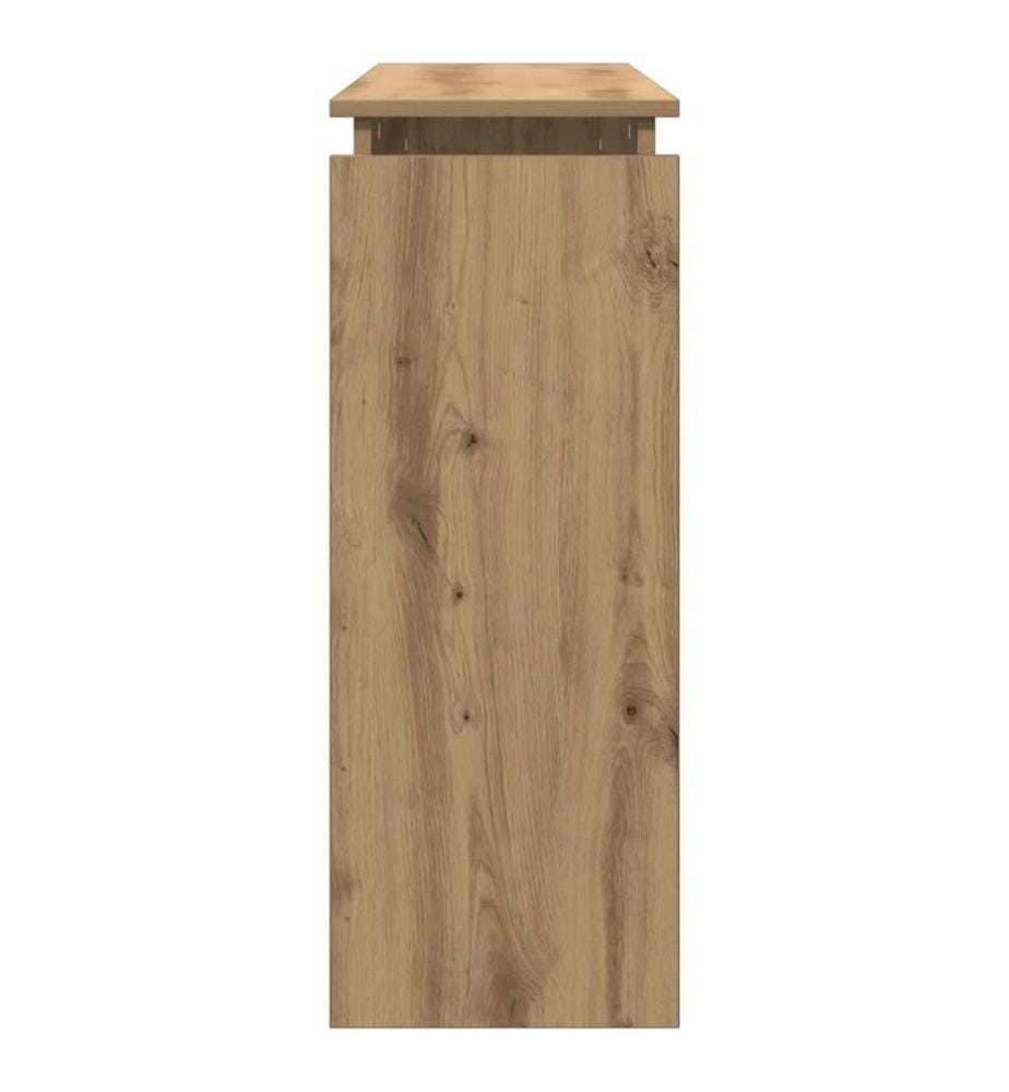Table console chêne artisanal 102x30x80 cm bois d'ingénierie