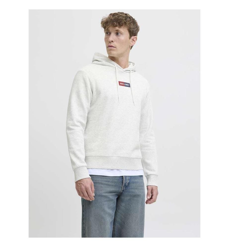 Hoodie - White-Melange