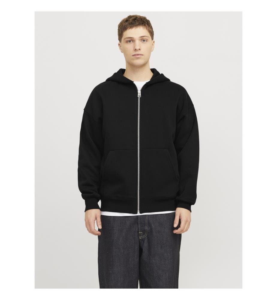 Kapuzen-Sweatshirt mit Reissverschluss - Schwarz