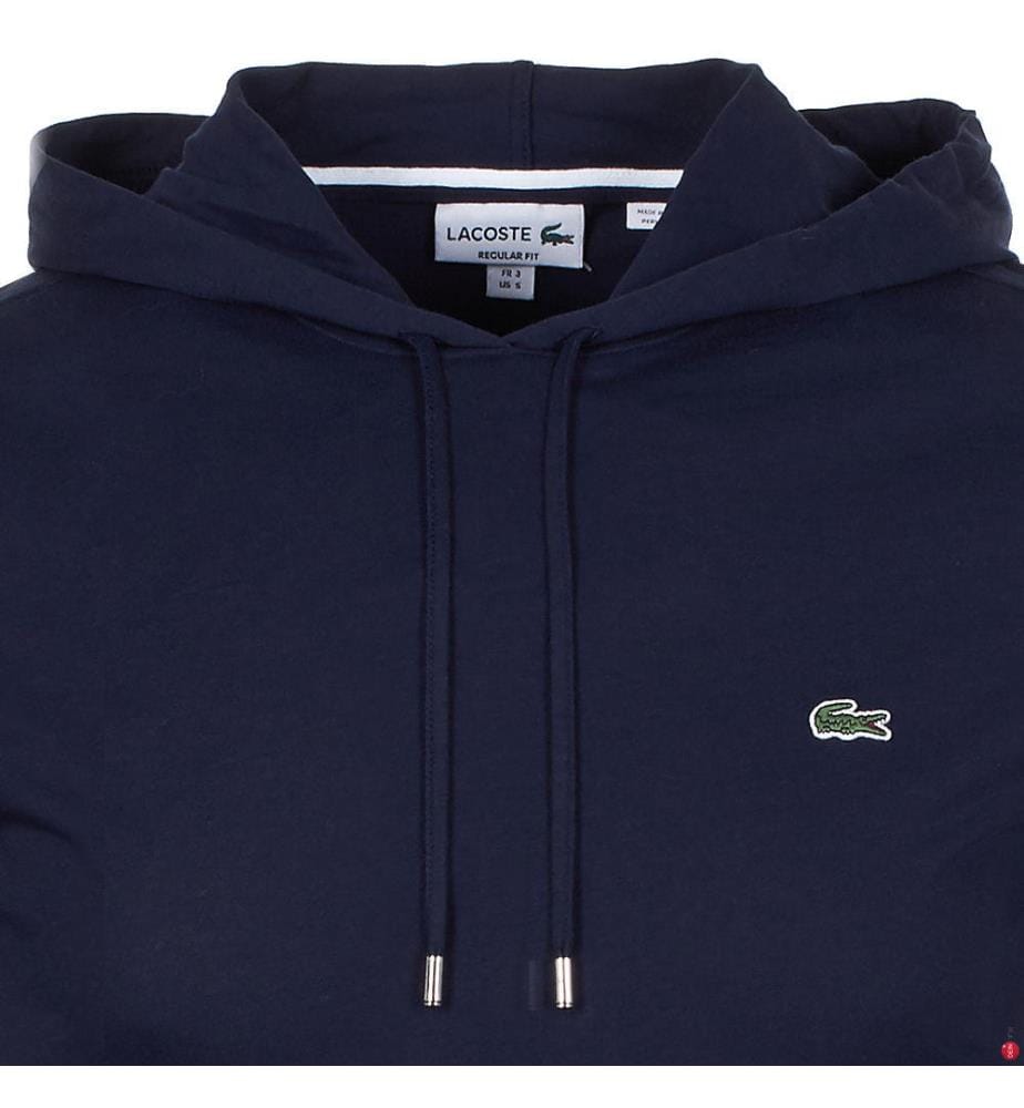 Hoodie aus einfarbigem Baumwolljersey in Marine