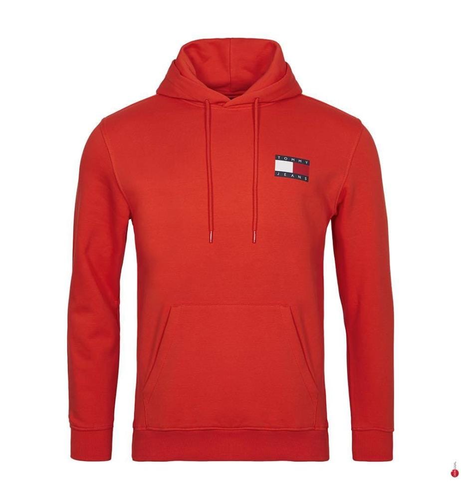 Hoodie Essential Flag Hood Regular Fit - Bright Vermillion
