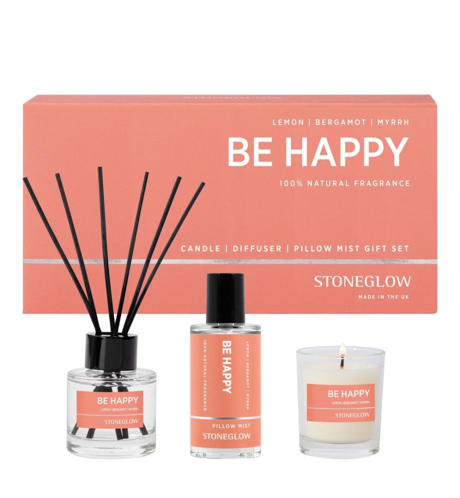 Coffret Be Happy Diffuseur + Brume + Bougie