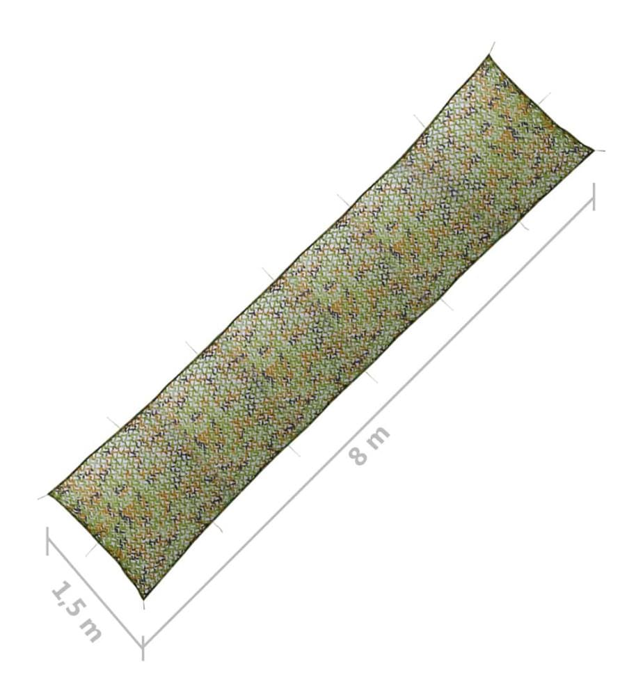 Filet de camouflage avec sac de rangement 1,5x8 m Vert