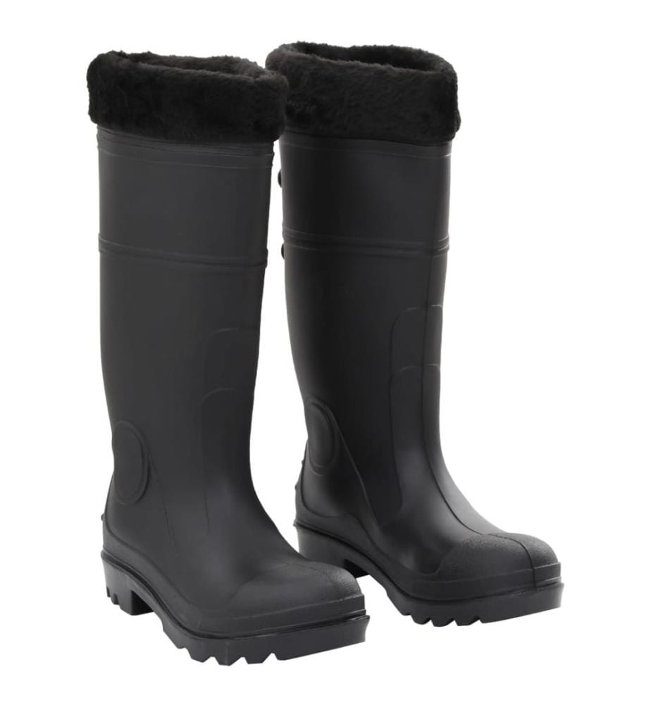 Gummistiefel mit Herausnehmbarem Innenfutter Schwarz Gr. 38 PVC