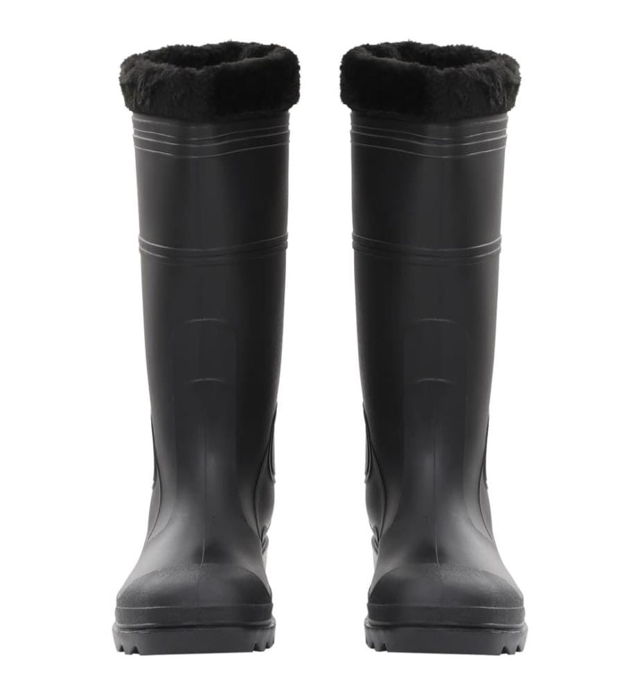 Gummistiefel mit Herausnehmbarem Innenfutter Schwarz Gr. 46 PVC