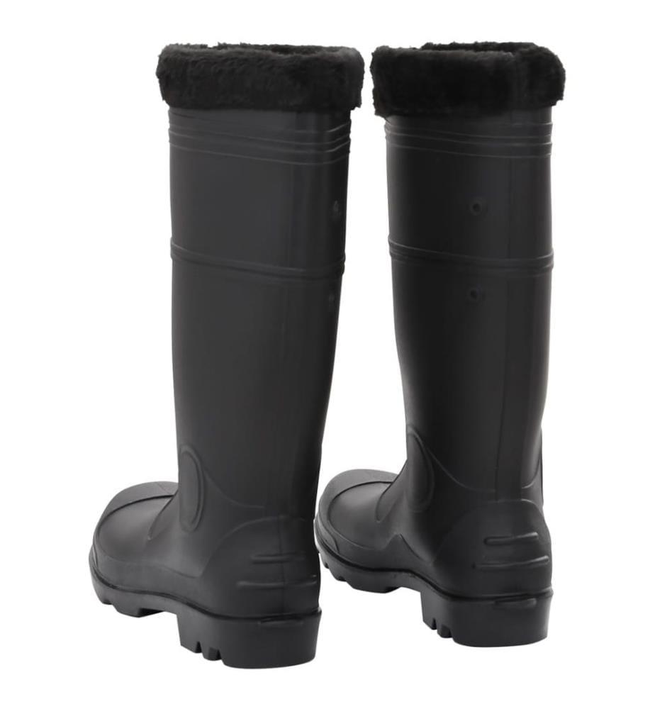 Gummistiefel mit Herausnehmbarem Innenfutter Schwarz Gr. 46 PVC