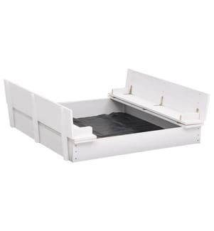 Sandkasten Tannenholz Weiss 95x90x15 cm