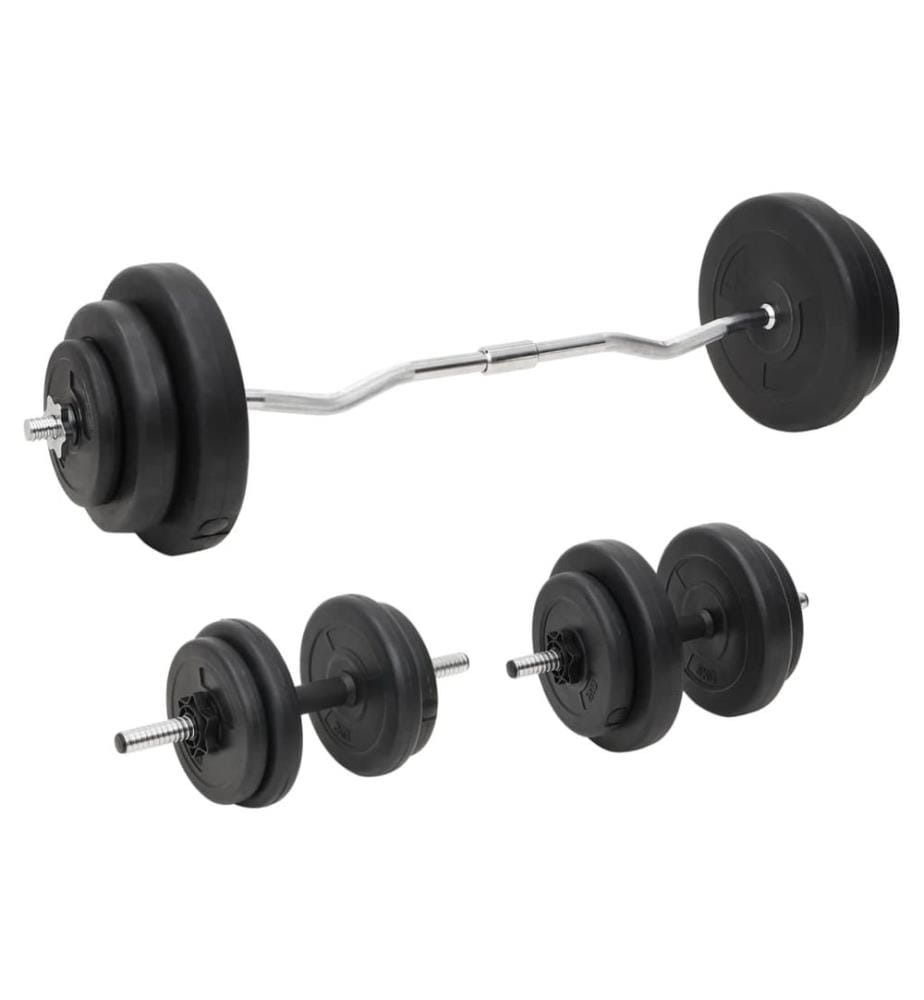 Ensemble d'haltères et de barres avec plaques 60 kg