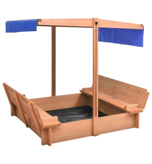 Sandkasten mit Dach Tannenholz 112x112x112 cm