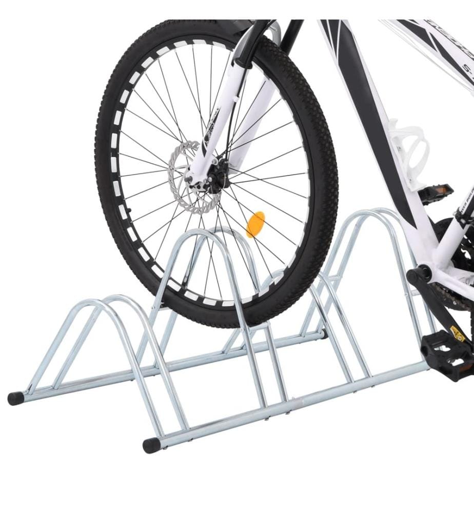 Support de vélo au sol autoportant pour 4 vélos acier galvanisé
