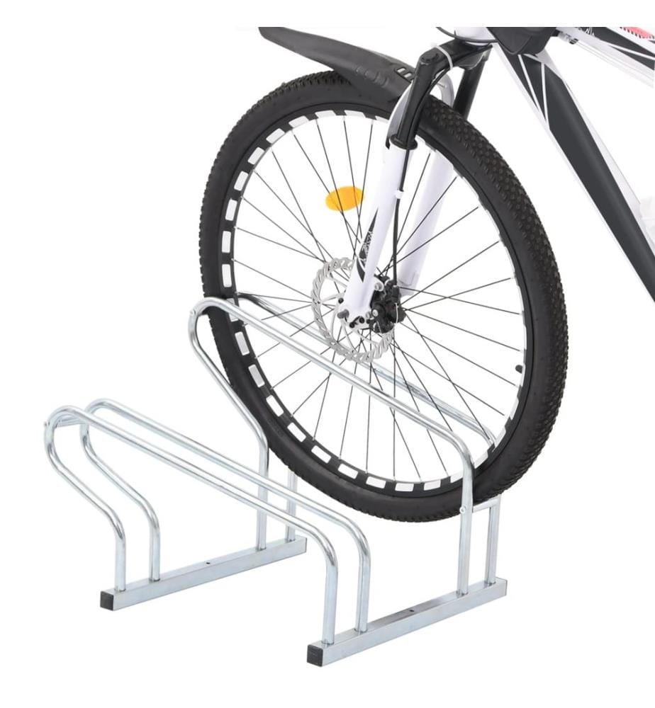 Support de vélo au sol autoportant pour 2 vélos acier galvanisé
