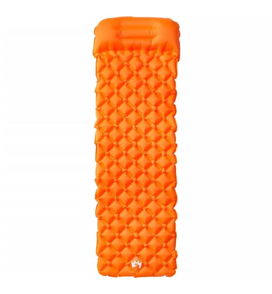 Aufblasbare Isomatte mit Kissen Orange