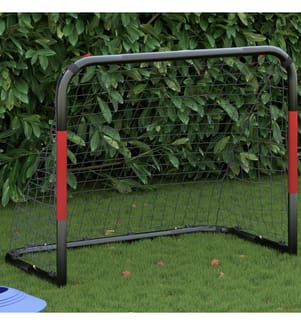 But de football avec filet rouge et noir 90x48x71 cm acier