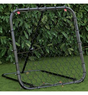Fussball-Rebounder Verstellbar Schwarz 84x73x60-80 cm Stahl
