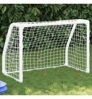 Fussballtore für Kinder 2 Stk. mit Ball Weiss 64x35x48 cm Metall