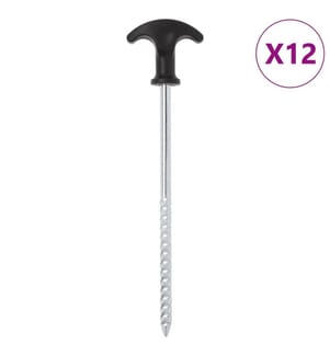 Piquets de tente 12 pcs 20 cm Ø7 mm acier galvanisé