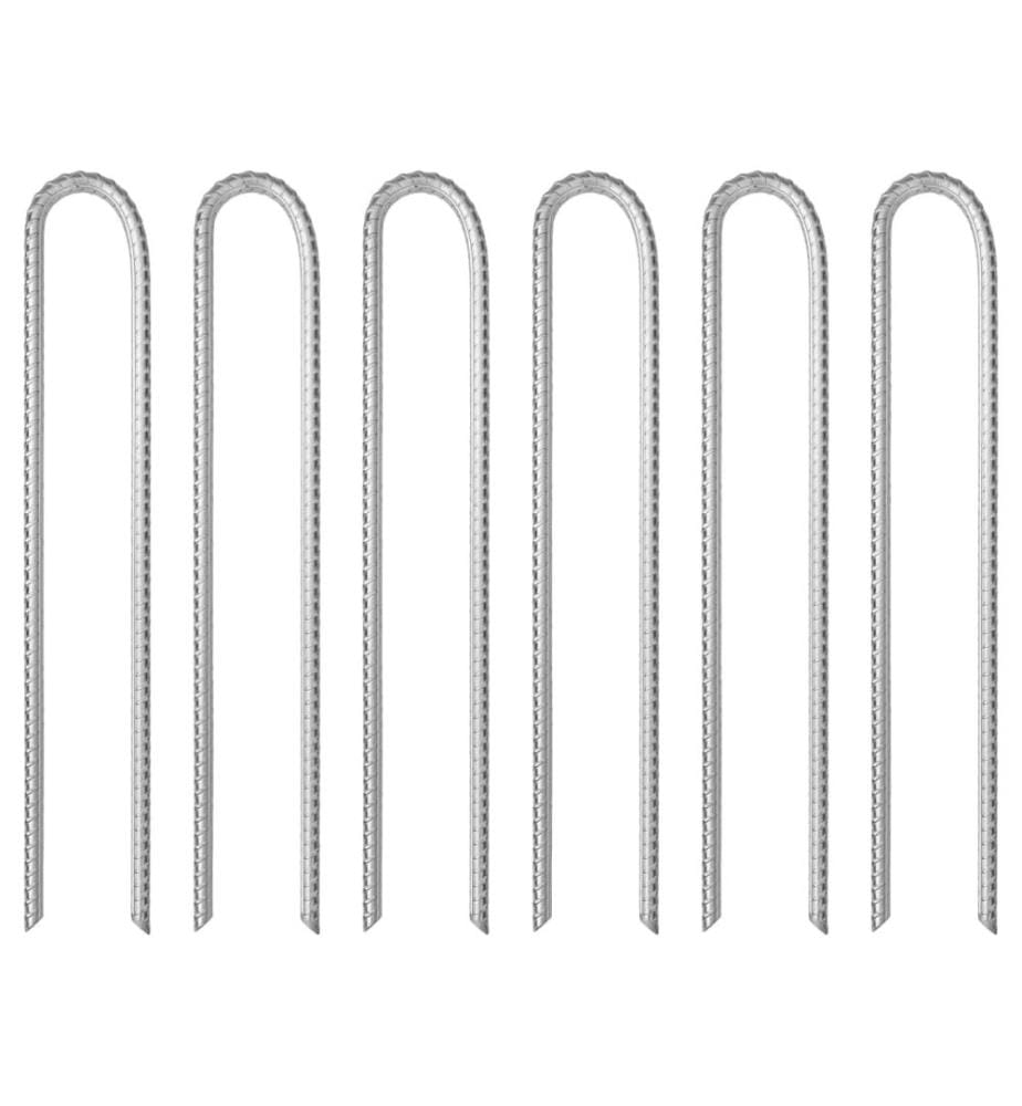 Zeltheringe 6 Stk. U-Form 37 cm Ø10 mm Verzinkter Stahl