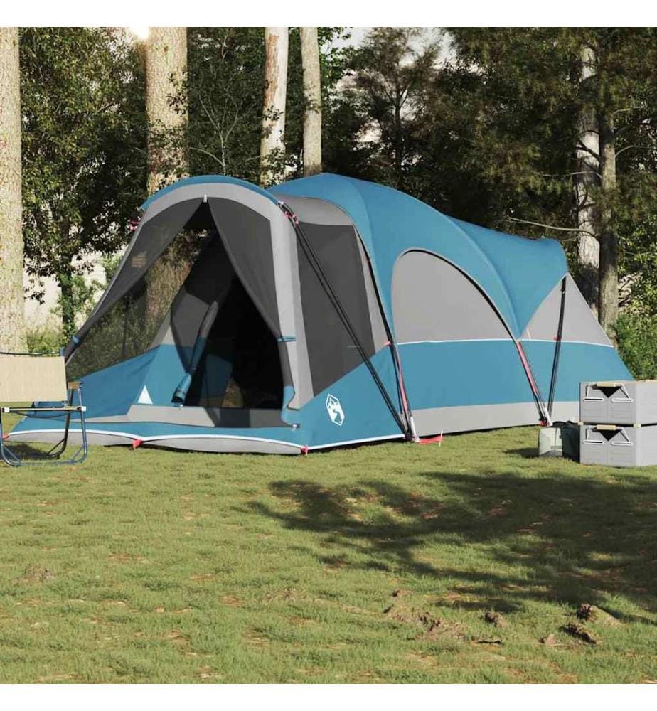 Tente familiale tunnel 8 personnes bleu imperméable