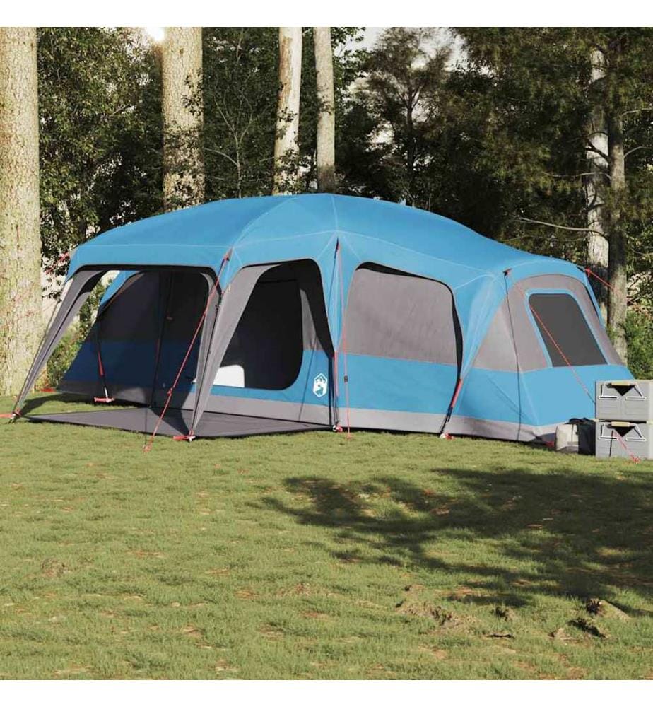 Tente familiale avec dôme de porche 9personnes bleu imperméable