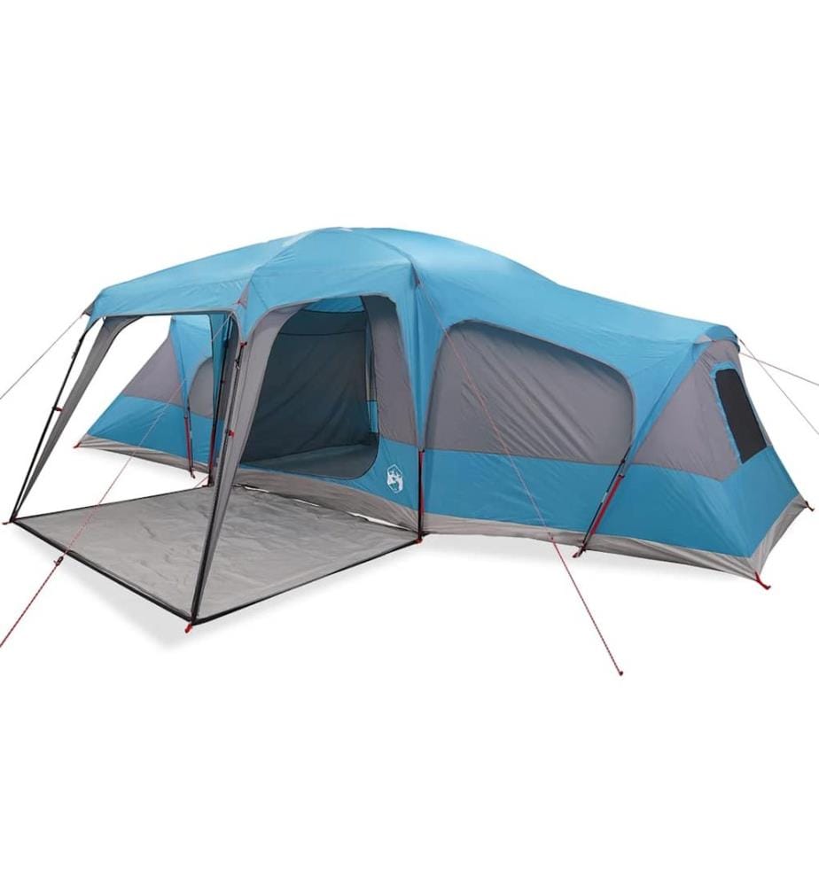 Tente familiale avec dôme de porche 9personnes bleu imperméable