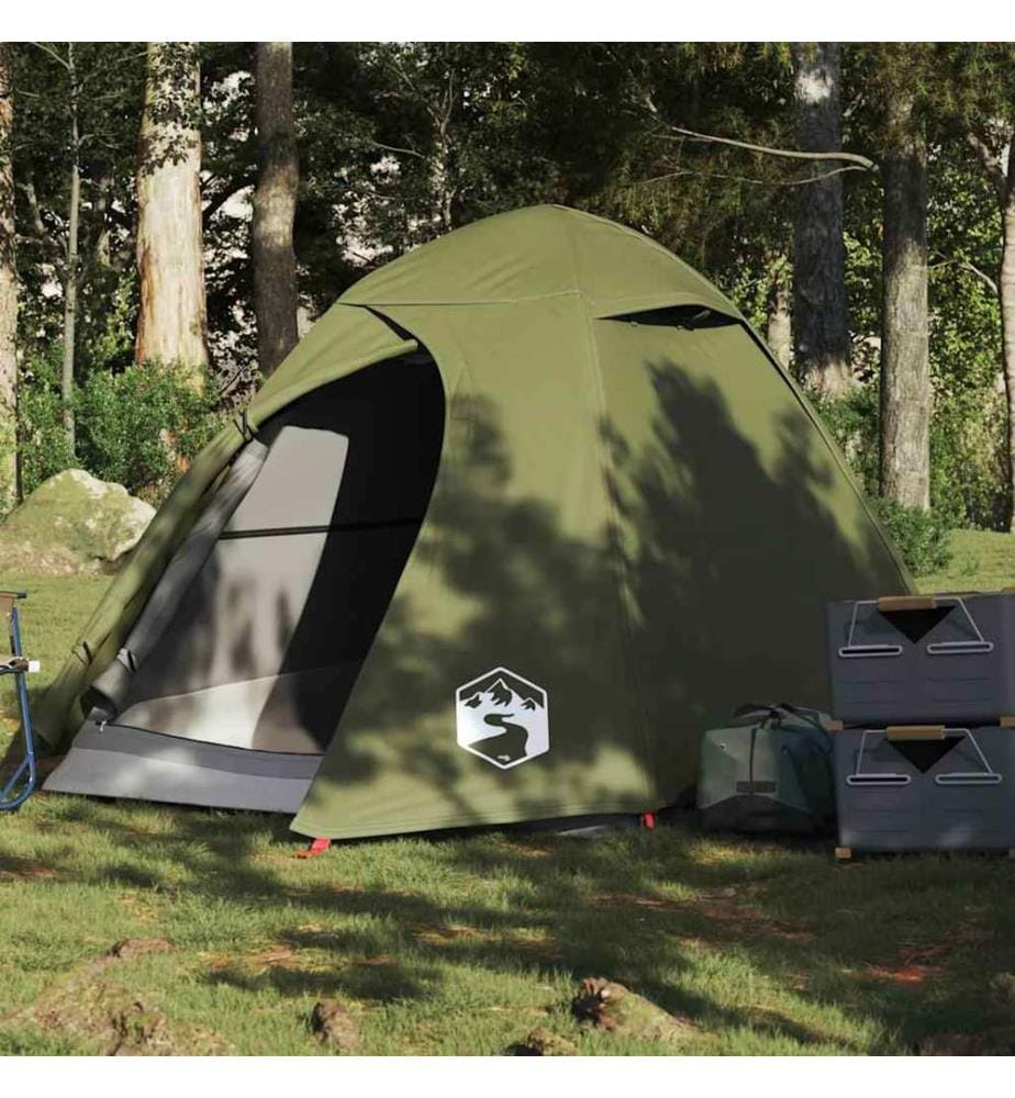 Kuppel-Campingzelt 2 Personen Olivgrün Wasserdicht