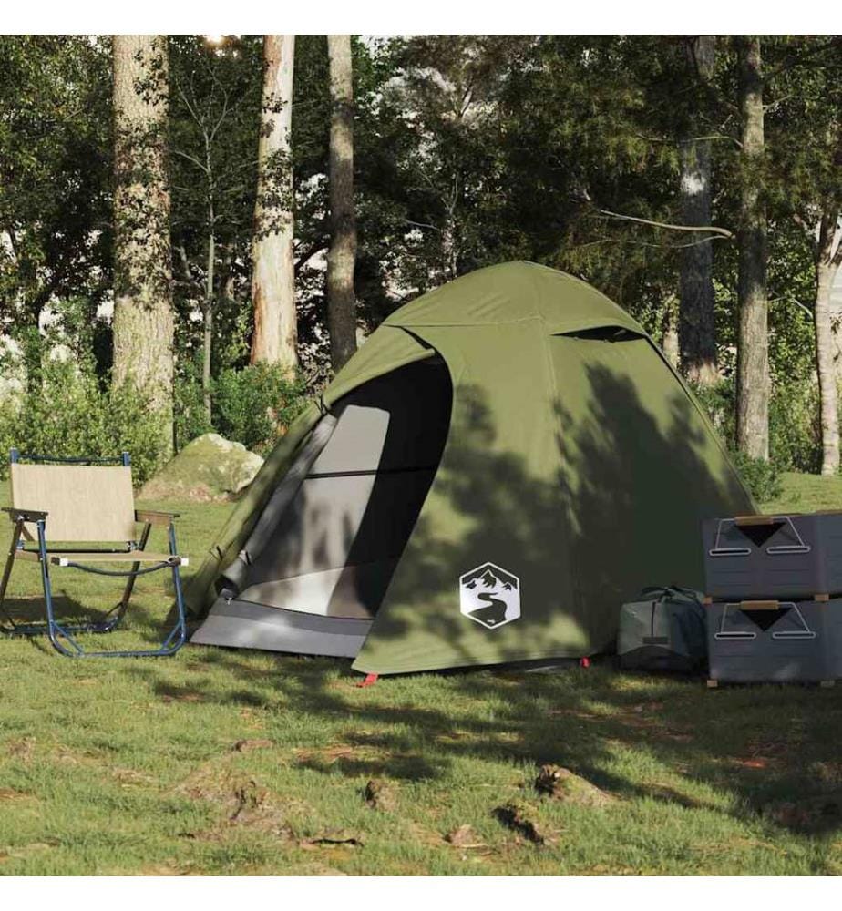 Kuppel-Campingzelt 2 Personen Olivgrün Wasserdicht
