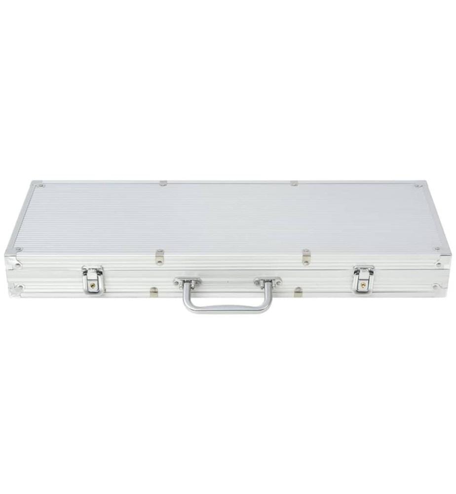 Poker Set mit 500 Laserchips Aluminium