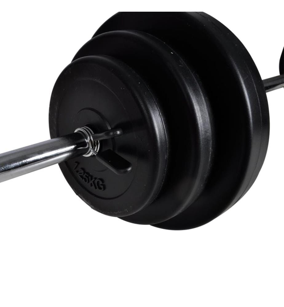 Kit de barre d'haltère et 2 haltères 30,5 kg