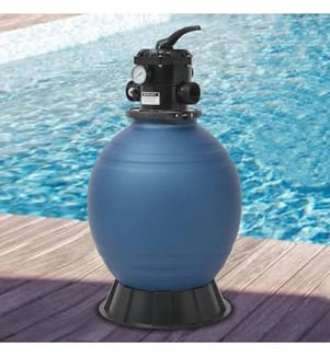 Filtre à sable pour piscine avec vanne 6 positions Bleu 460 mm
