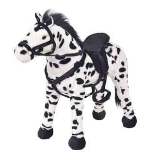 Plüschtier Stehend Pferd Schwarz und Weiss XXL