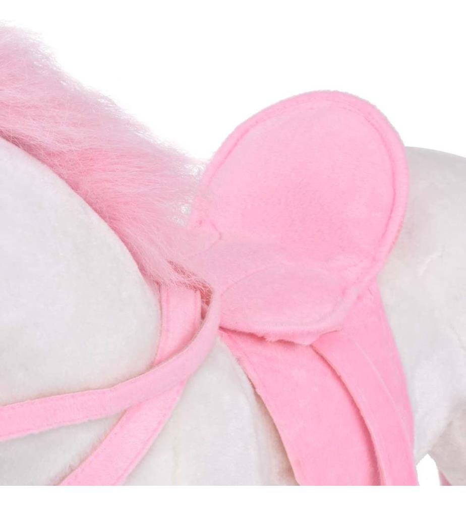 Plüschtier Einhorn Stehend Plüsch Weiss und Rosa XXL