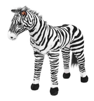 Plüschtier Zebra Stehend Plüsch Schwarz und Weiss XXL