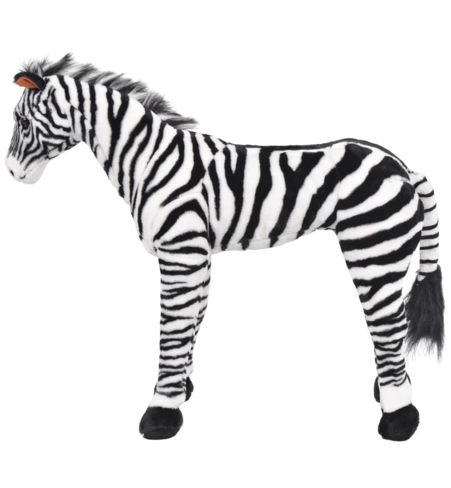 Plüschtier Zebra Stehend Plüsch Schwarz und Weiss XXL