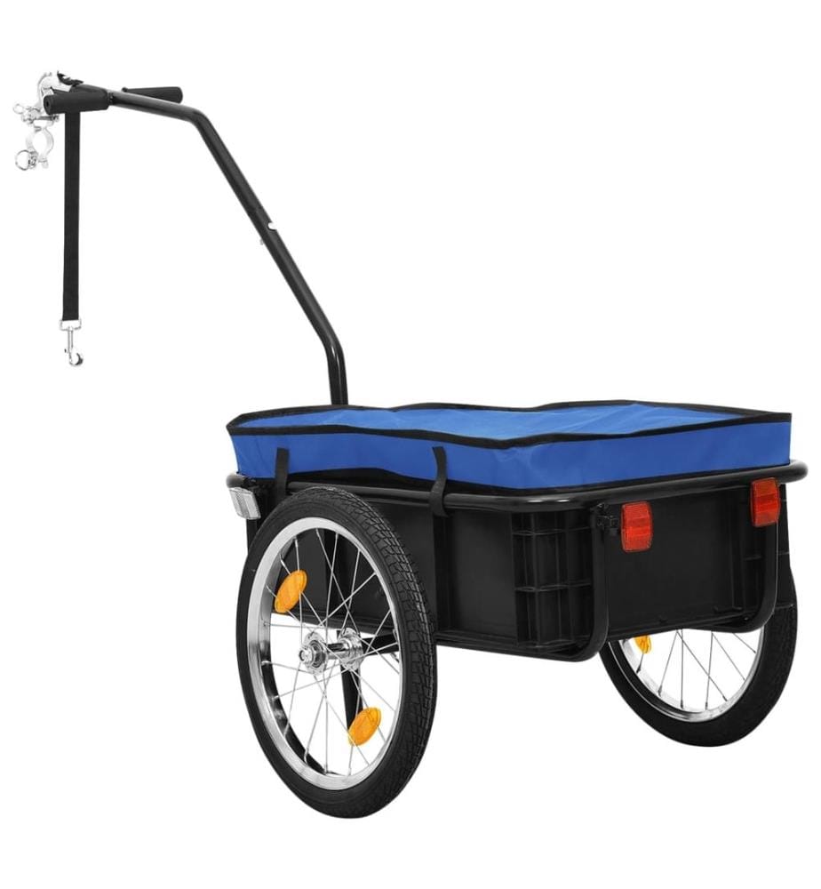 Fahrradanhänger und Handwagen 155x60x83 cm Stahl Blau