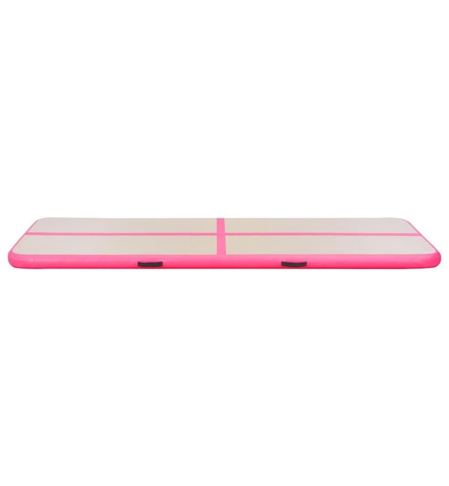 Aufblasbare Gymnastikmatte mit Pumpe 300×100×10 cm PVC Rosa