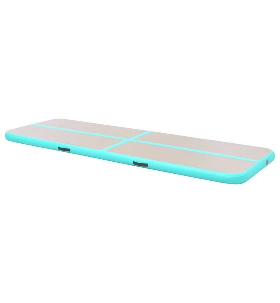 Aufblasbare Gymnastikmatte mit Pumpe 300x100x10 cm PVC Grün