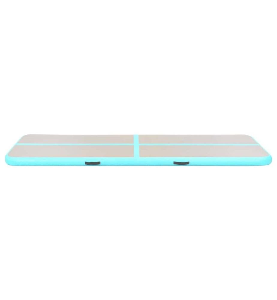 Aufblasbare Gymnastikmatte mit Pumpe 300x100x10 cm PVC Grün