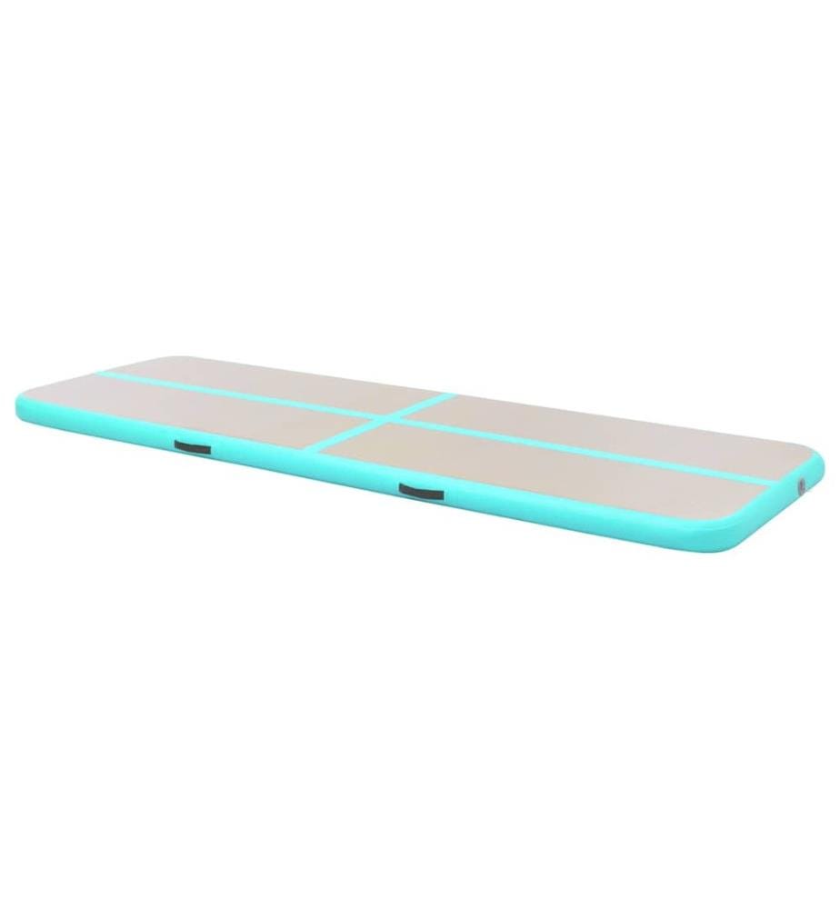 Aufblasbare Gymnastikmatte mit Pumpe 800x100x10 cm PVC Grün