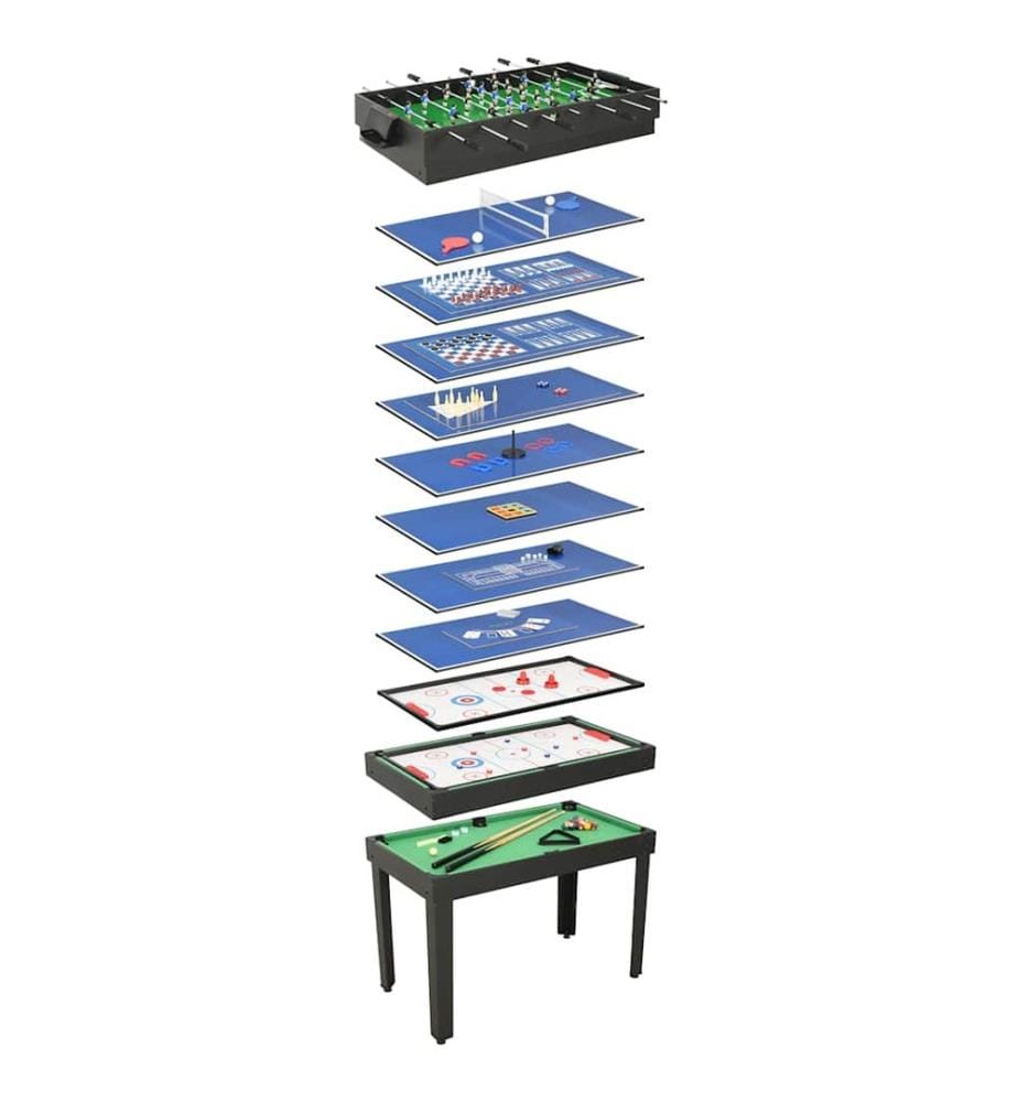 15-in-1 Multigame-Tisch 121×61×82 cm Schwarz