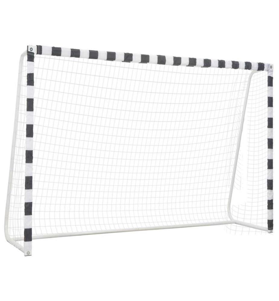 Fussballtor 300 x 200 x 90 cm Metall Schwarz und Weiss