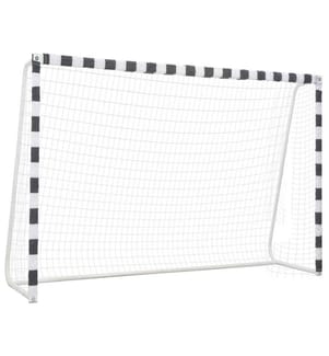 Fussballtor 300 x 200 x 90 cm Metall Schwarz und Weiss